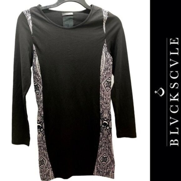 BLVCK SCVLE Black Scale NEW Paisley LS Dress, S - Picture 1 of 12